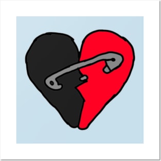 Safety Pin Heart Posters and Art